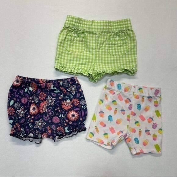 Spring shorts bloomers bundle gingham floral colorful baby girls size 12 months - Picture 2 of 5